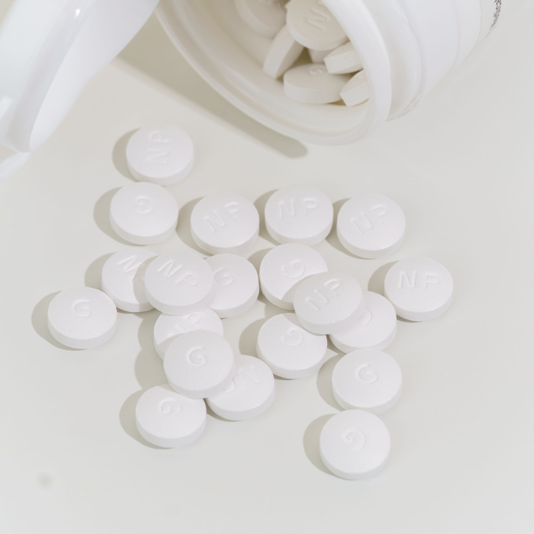 Macro shot of glutathione tablets